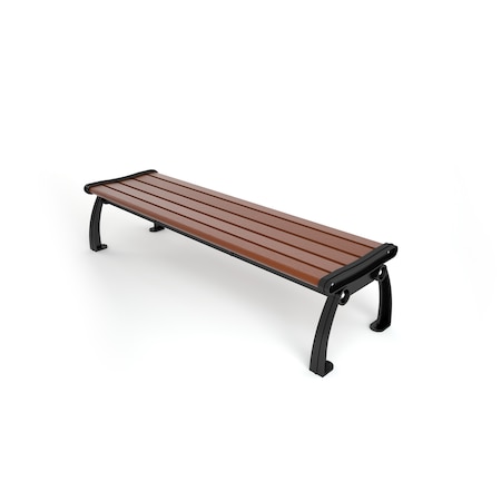 Brown 6' Heritage Backless Bench With Black Frame